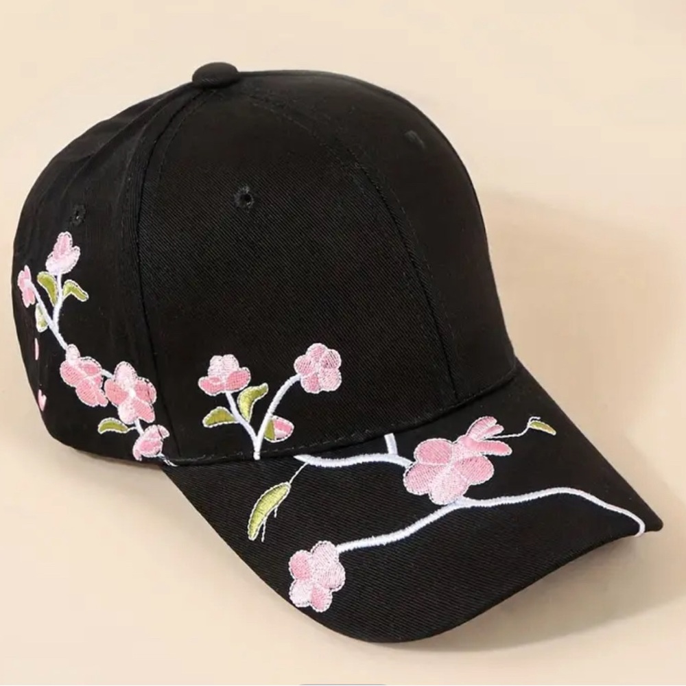 Cherry blossom black hat